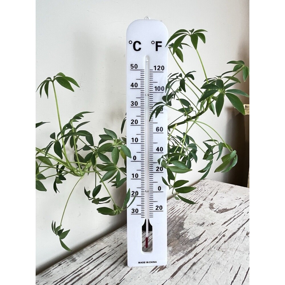 Vintage Style Retro White Plastic Outdoor Home Garage Office Thermometer Home